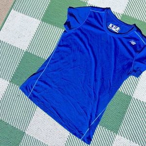 New Balance royal blue Lightning Dry capped sleeve shirt